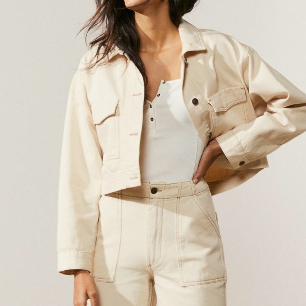 Cream utility jacket